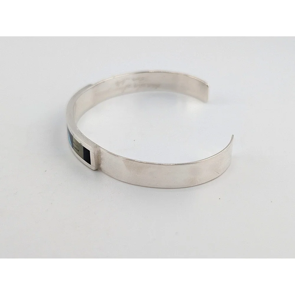Native American Sterling Silver Bracelet Zuni Jewelry Signed sz 7*